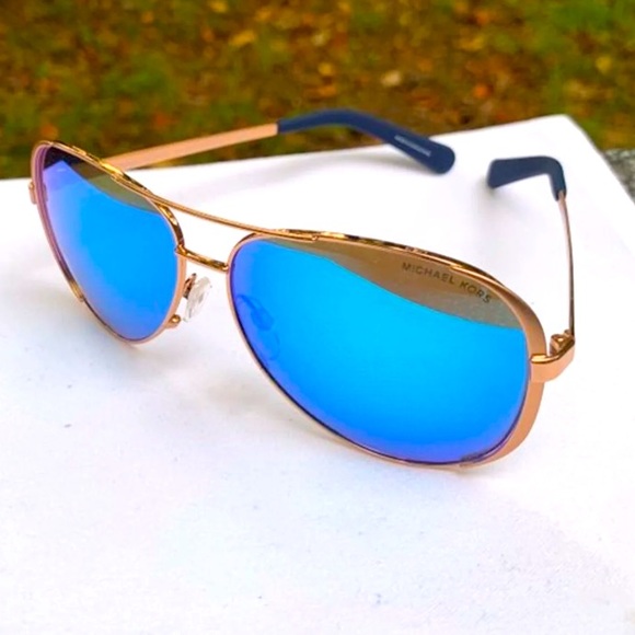 Michael Kors Accessories - Rose Gold + Blue Aviators MiCHAEL KORS sunglasses